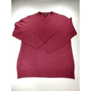 Club Room Luxury Men’s 100% Cashmere Sweater Bordeaux M V-Neck Buttery Soft